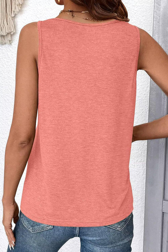 V-Neck Sleeveless Relaxed Fit Tank