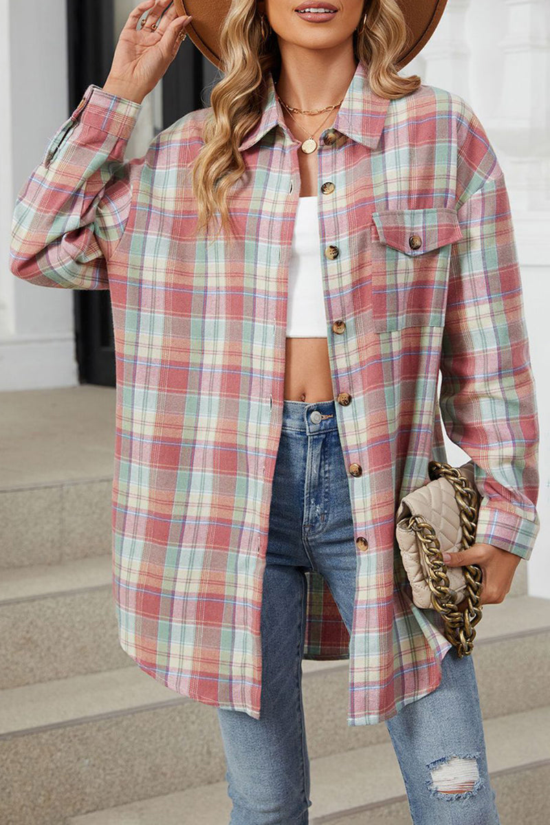 Plaid Button Down Long Sleeve Shirt