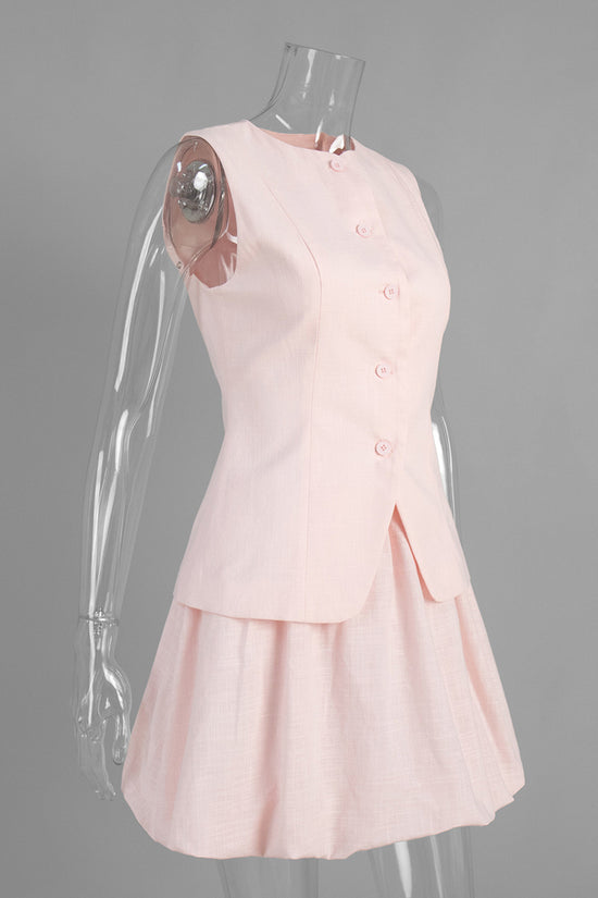 Elegant Sleeveless Skirt Set