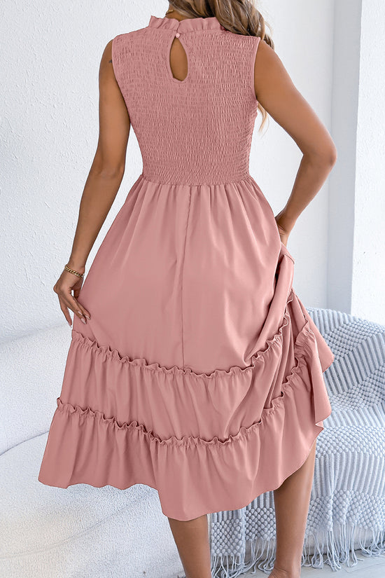 Sleeveless Smocked Casual Dress
