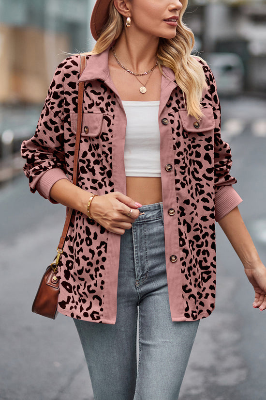 Leopard Print Button-Up Blouse