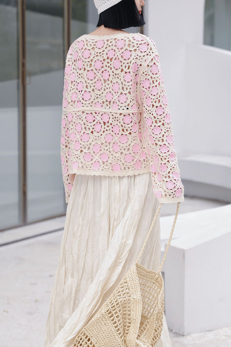 Elegant Crochet Pattern Long Sleeve Blouse