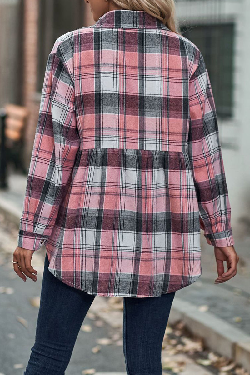 Relaxed Fit Plaid Button-Up Shirt