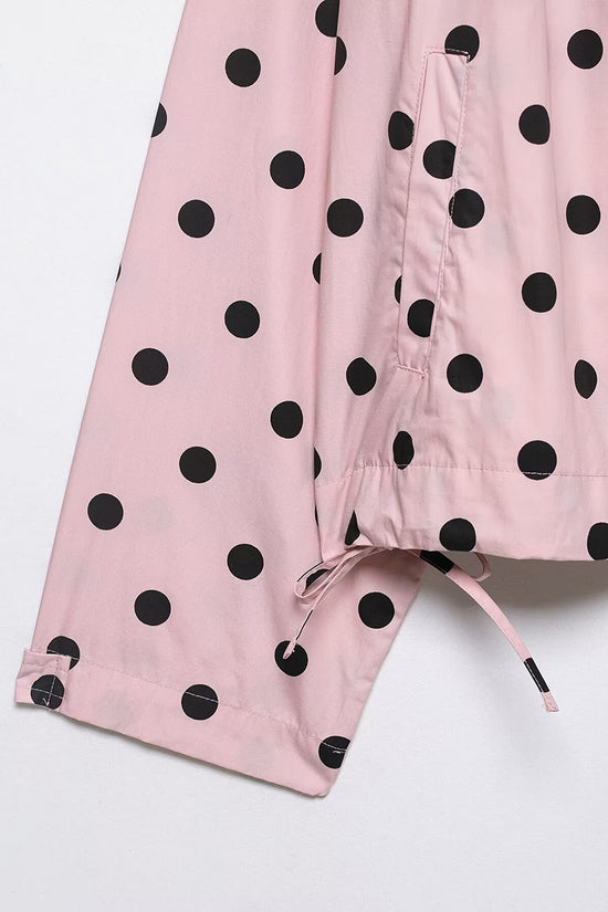 Polka Dot Drawstring Blazer