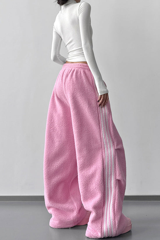 Wide-Leg Drawstring Casual Pants