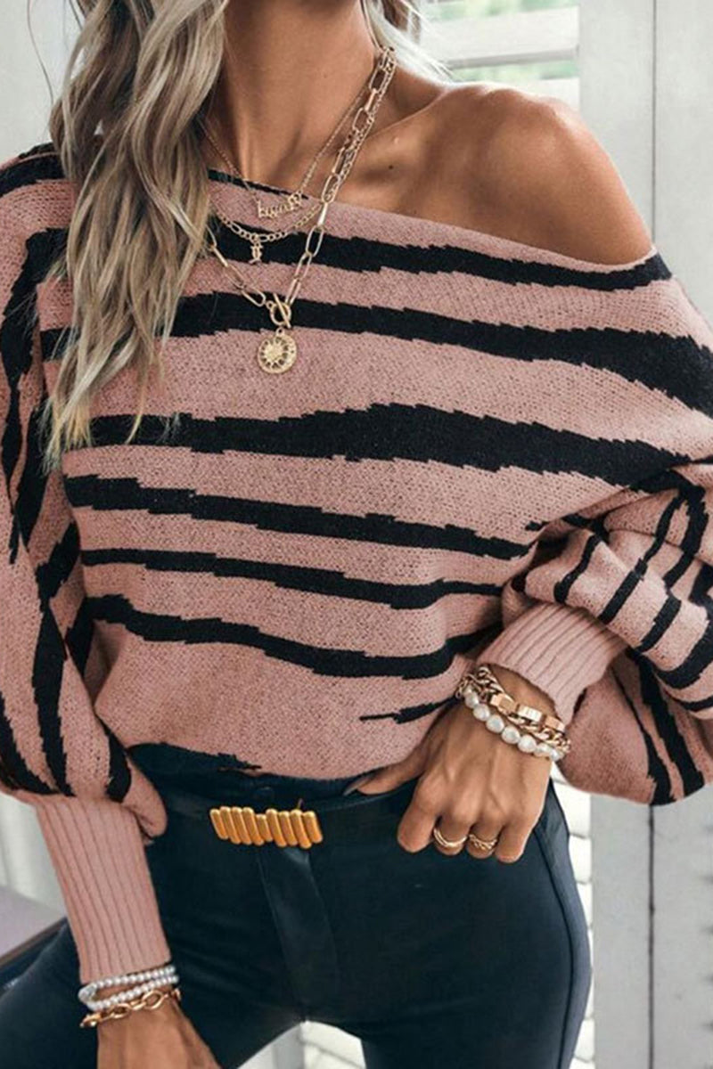 Striped Off-Shoulder Sweater