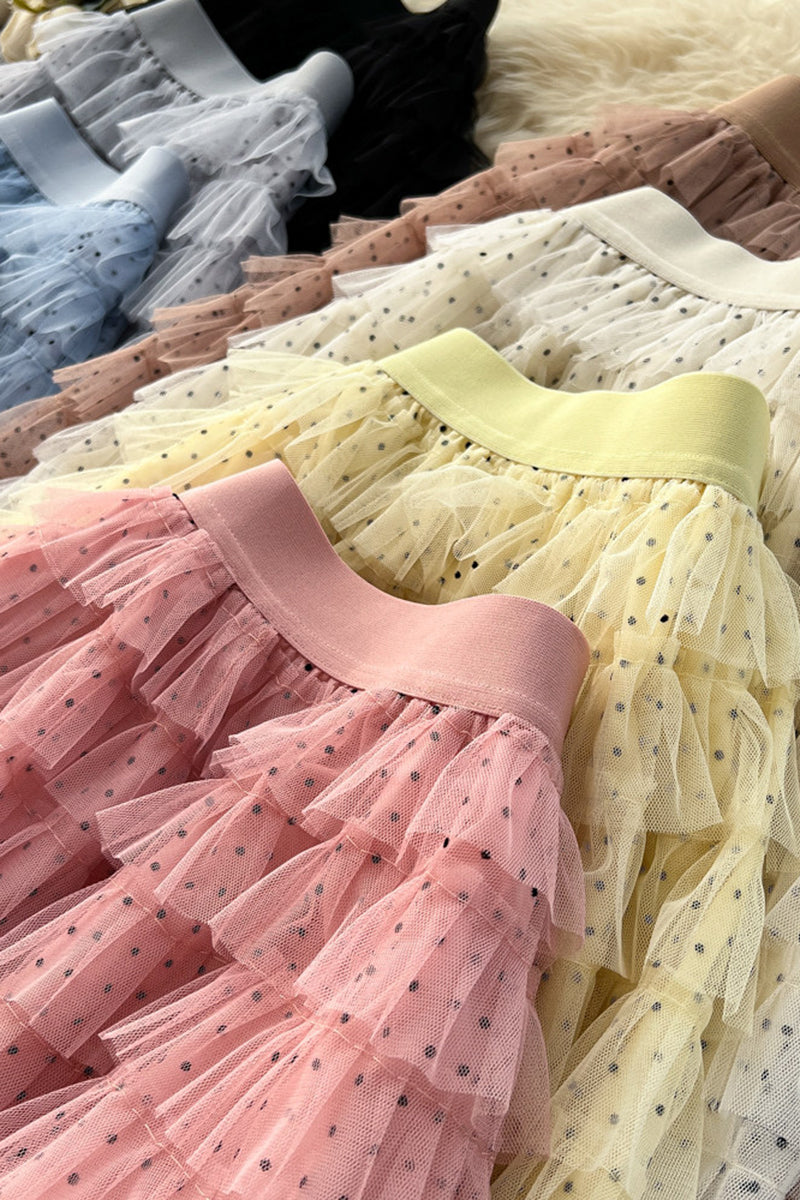 Layered Ruffle Midi Skirt