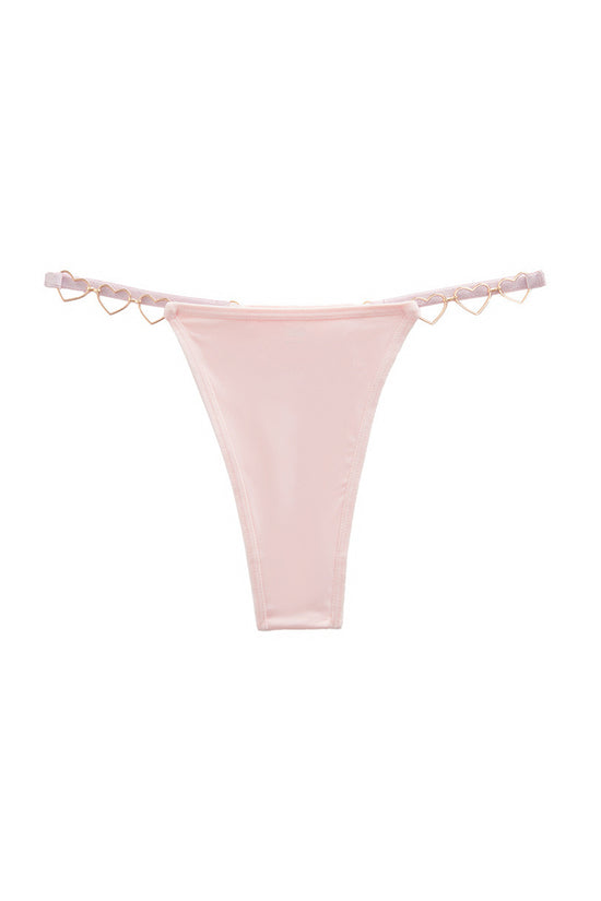 Heart Accent Strappy Thong Panties