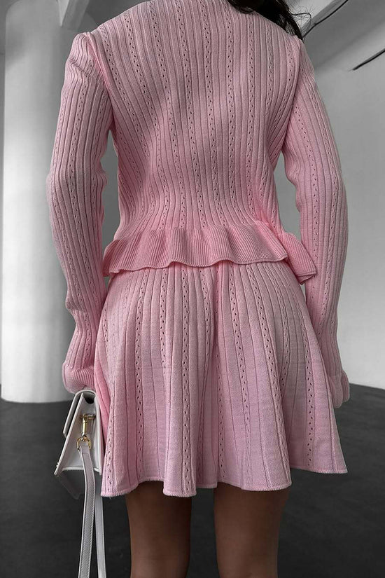 Chic Cardigan and Skirt Combo