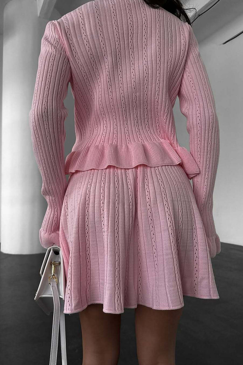 Chic Cardigan and Skirt Combo