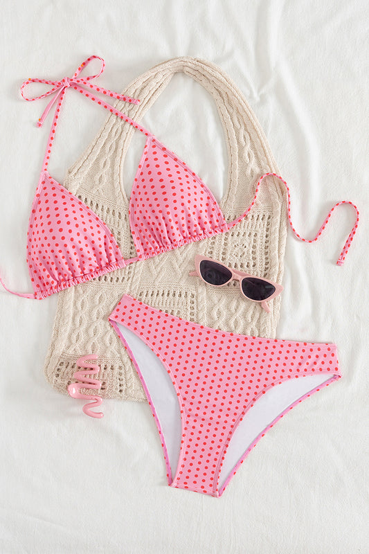 Polka Dot Halter Bikini Set
