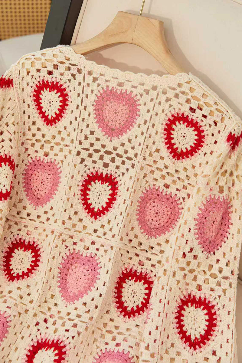 Crochet Heart Pattern Cardigan