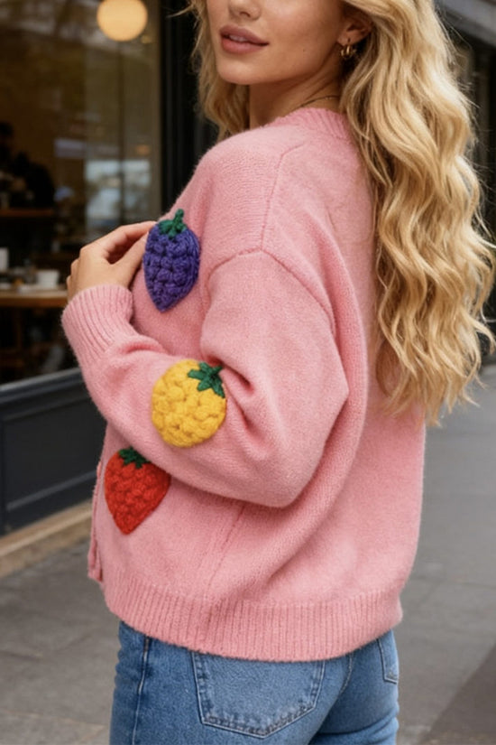 Fruit Patch Button-Up Cardigan