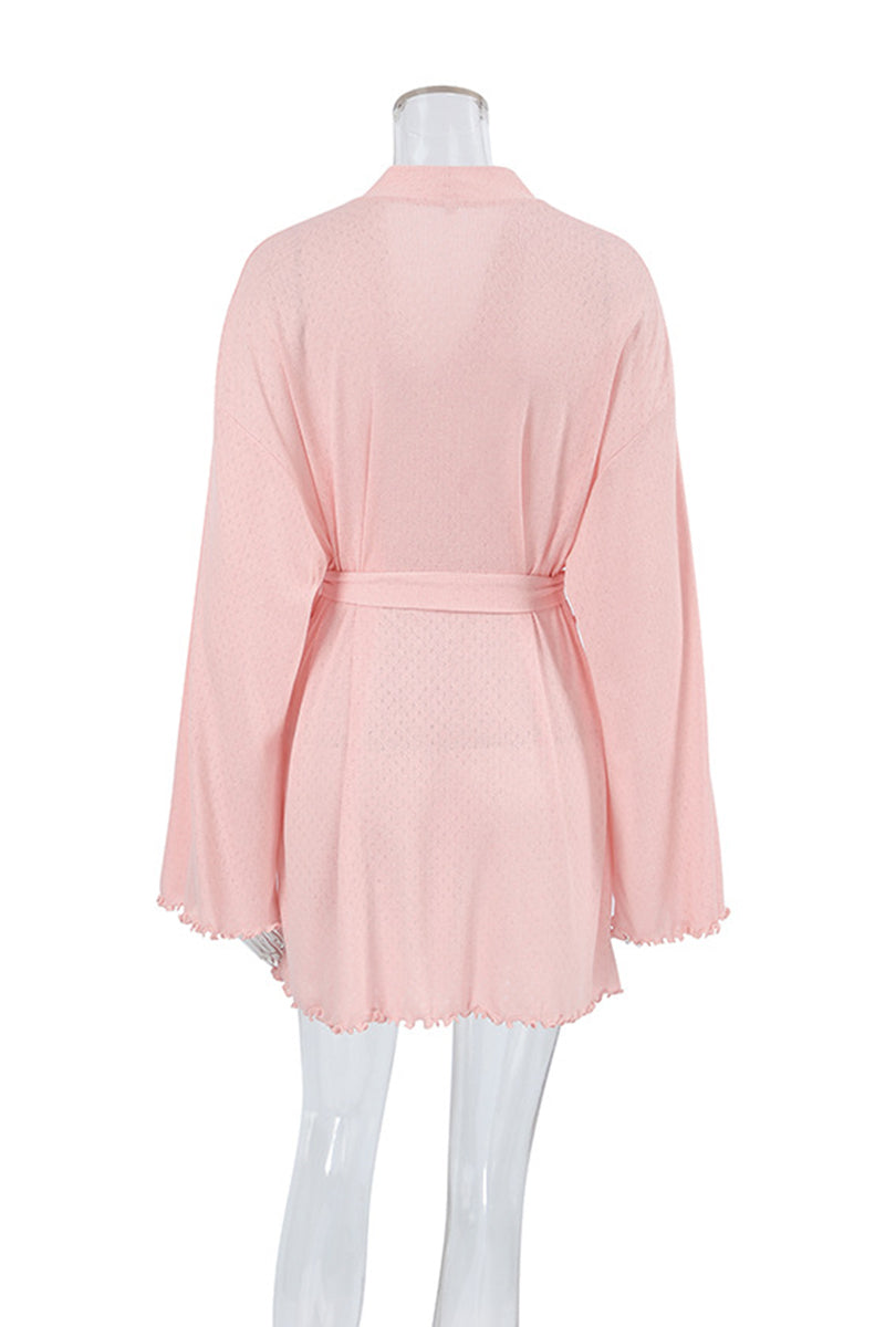 Elegant Flared Sleeve Loungewear Robe