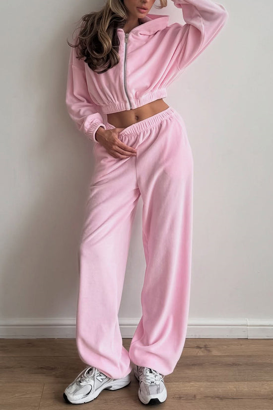 Cozy Hooded Zip-Up Activewear Set