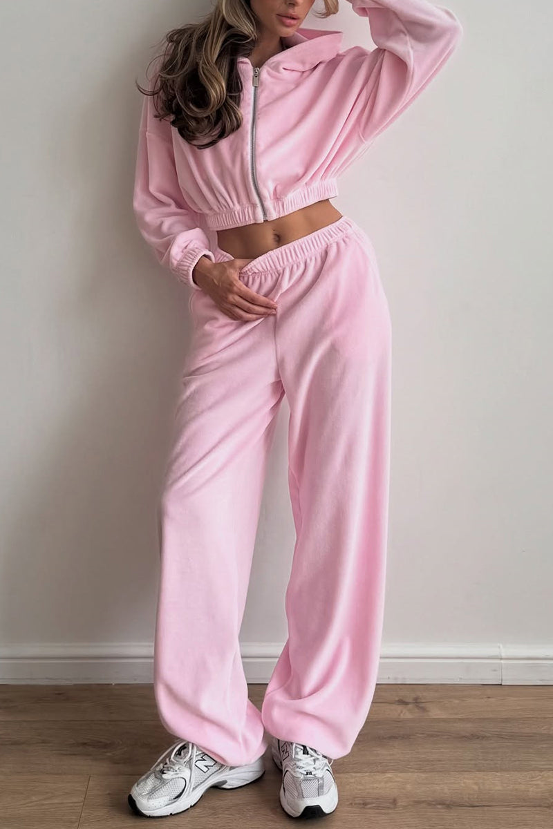Cozy Hooded Zip-Up Activewear Set