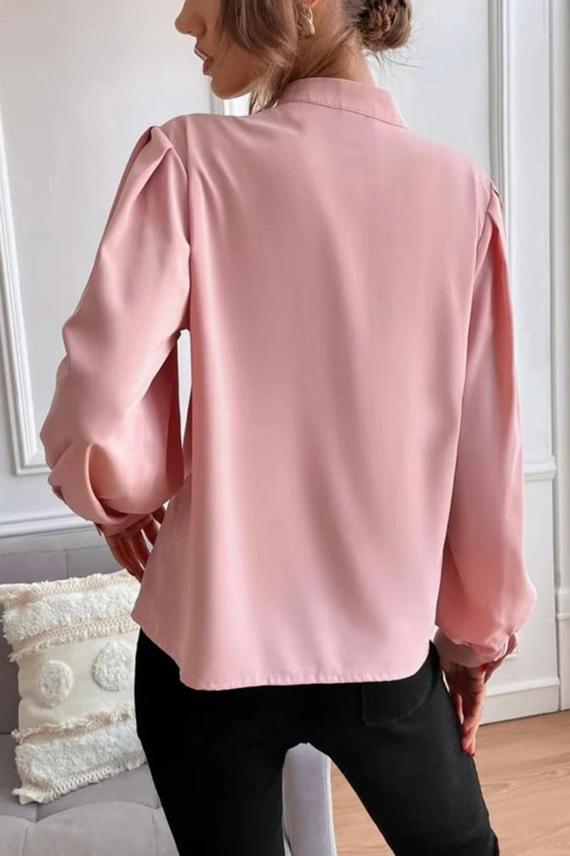 Elegant Puff Sleeve Button-Down Blouse
