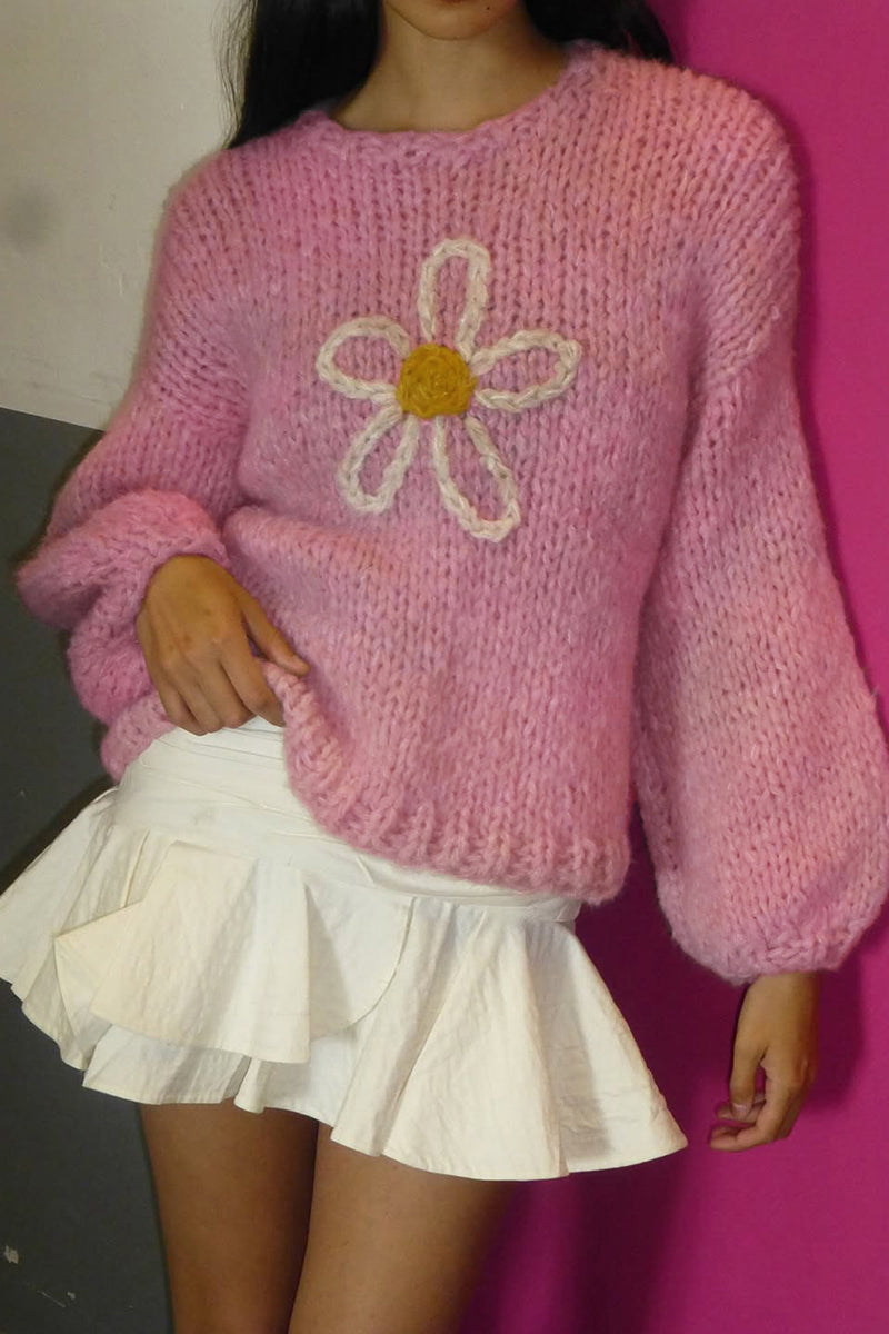 Floral Detail Knit Sweater