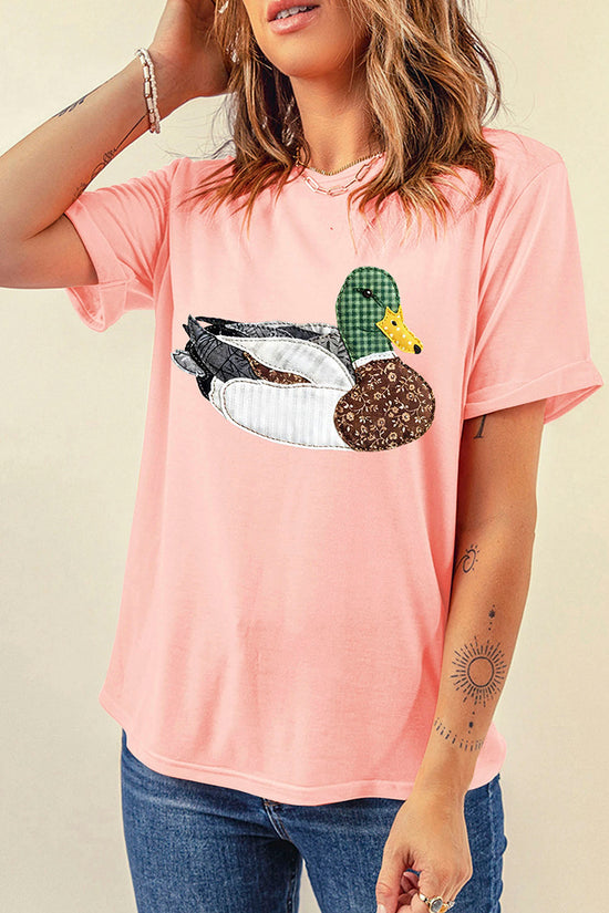Quilted Mallard Casual Round Neck Tee