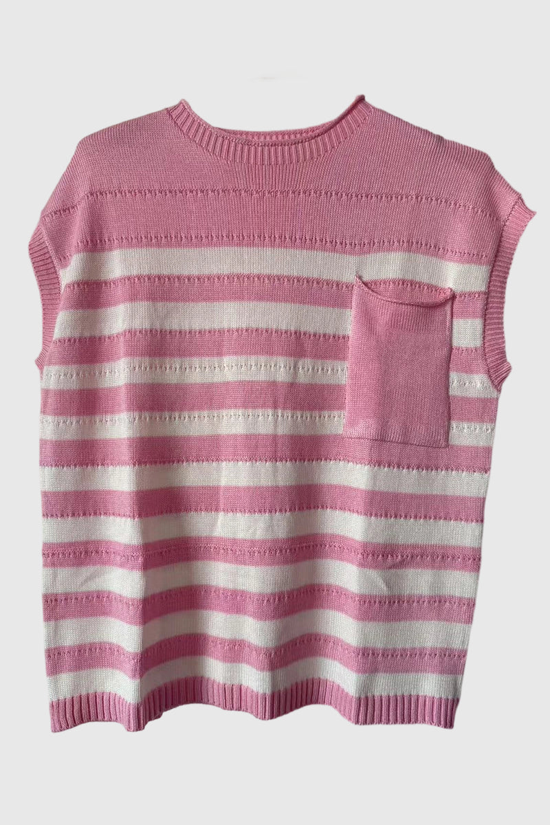 Striped Sleeveless Sweater Vest