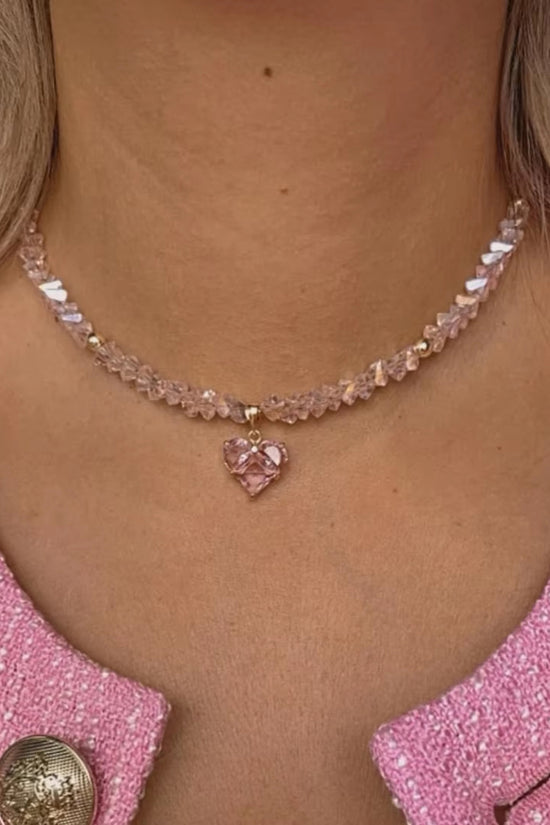 Crystal Heart Charm Necklace