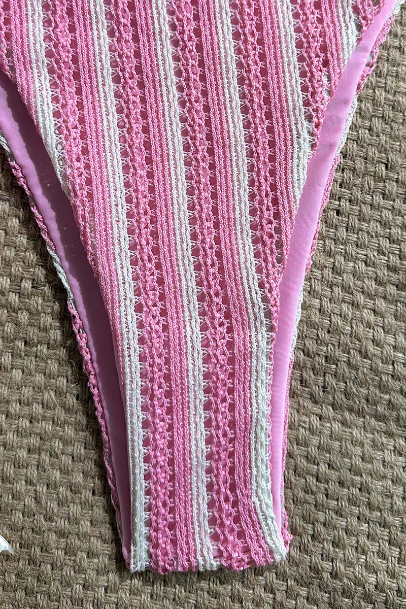 Striped Bikini Set with Tie Details