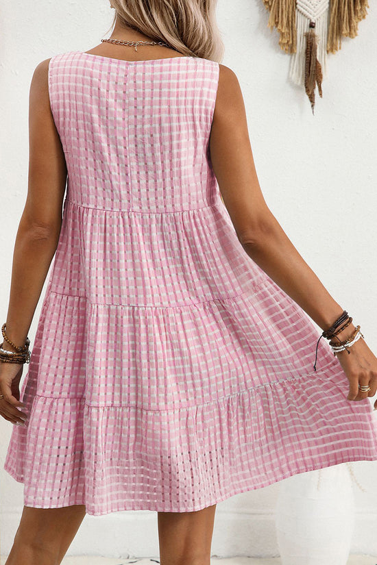 Gingham Sleeveless A-Line Dress