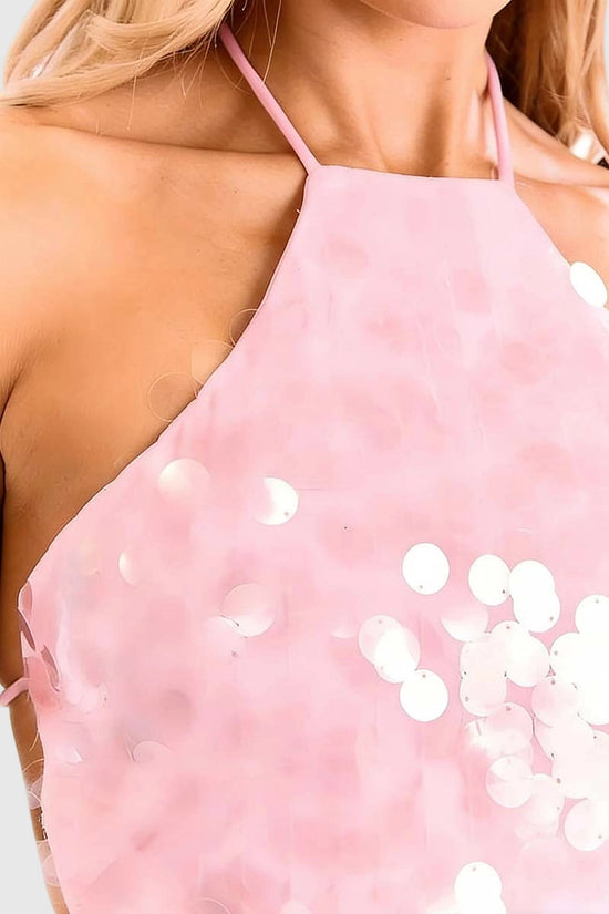 Sequin Halter Tank Top