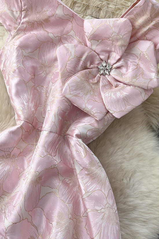 Floral Bow Casual Maxi Dress