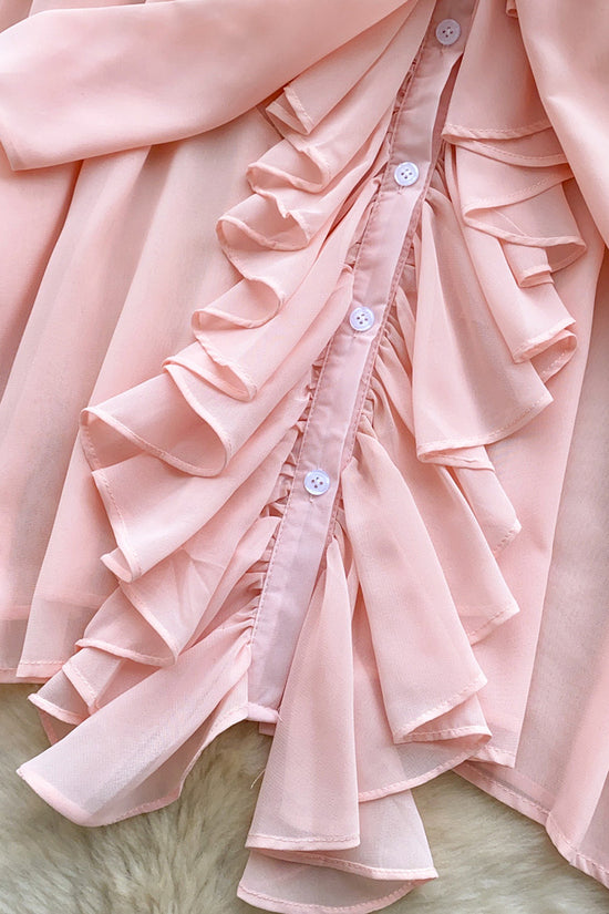 Elegant Bow Tie Ruffle Blouse