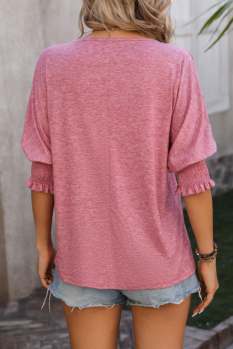 Chic V-Neck Puff Sleeve Top