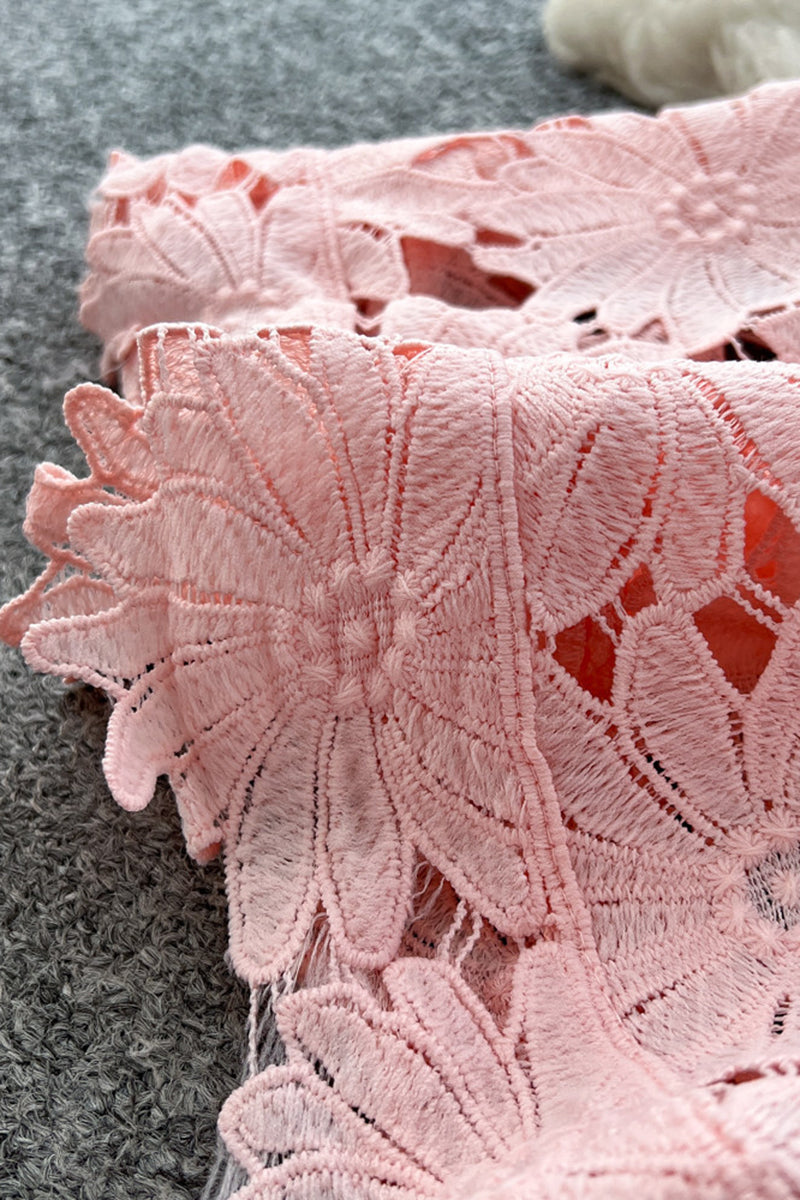 Floral Lace Two-Piece Skirt Set