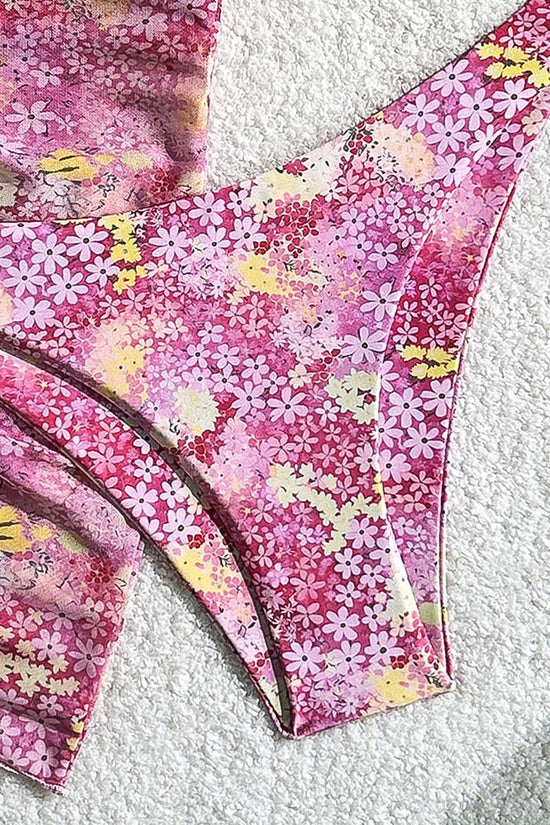 Floral Triangle Bikini with Sarong Set