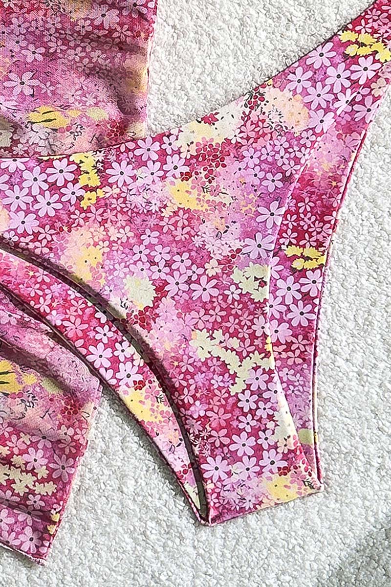 Floral Triangle Bikini with Sarong Set