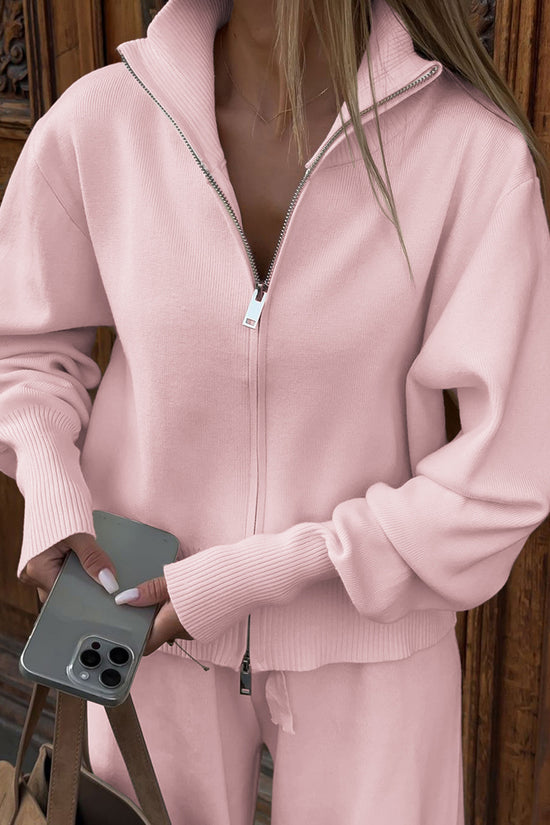 Relaxed Zip-Up Pants Set