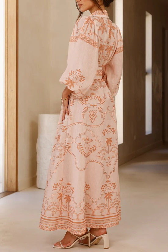 Floral Long Sleeve Button-Down Dress