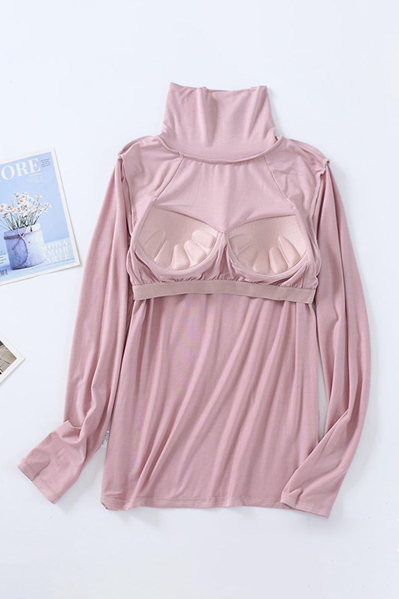 High Neck Long Sleeve Bodycon Top