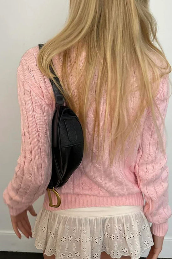 Heart Patch Cable Knit Sweater