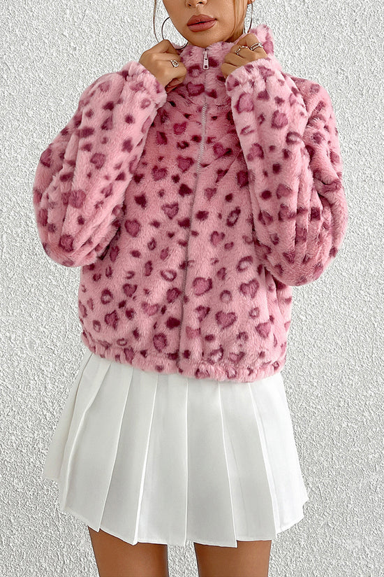 Animal Print Faux Fur Jacket