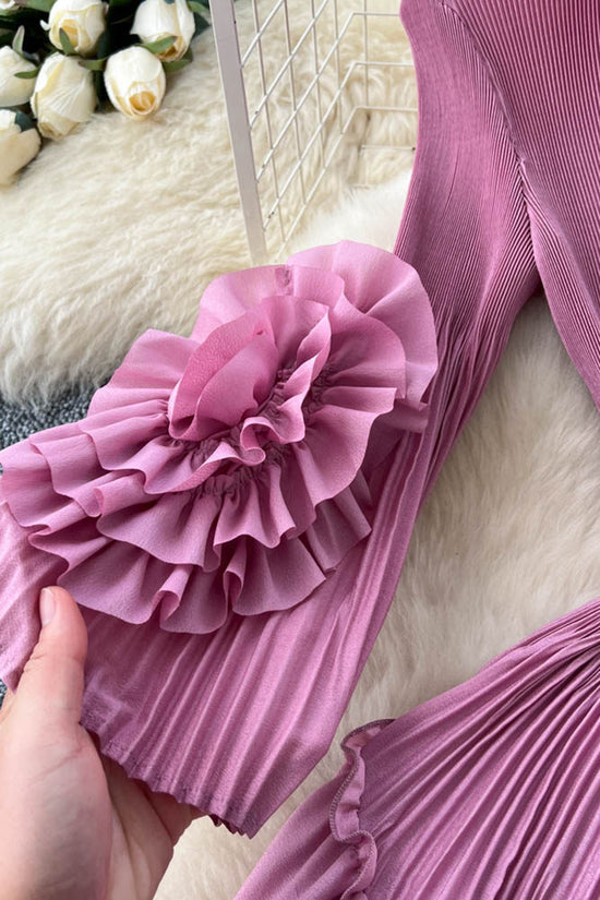 Ruffle Sleeve Tiered Casual Dress