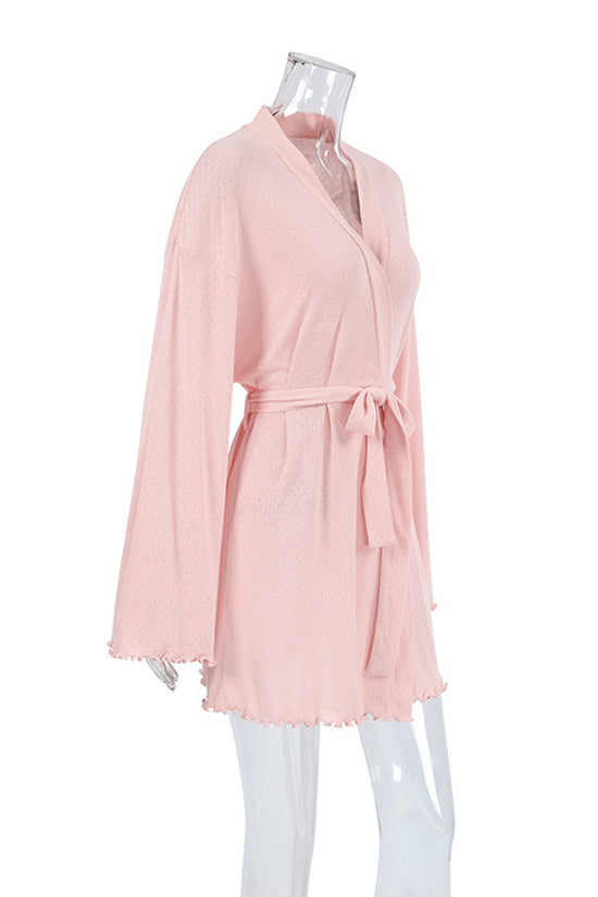 Elegant Flared Sleeve Loungewear Robe