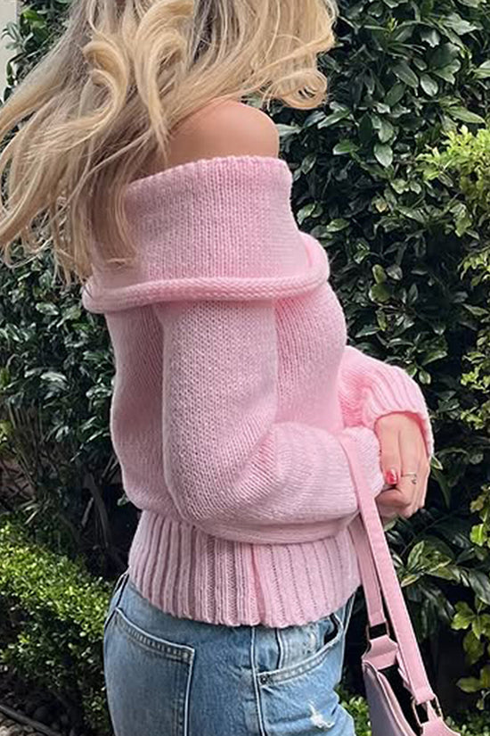 Off-Shoulder Knit Sweater