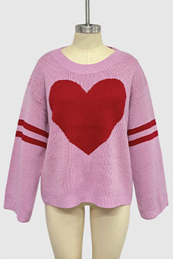 Heart Motif Oversized Sweater