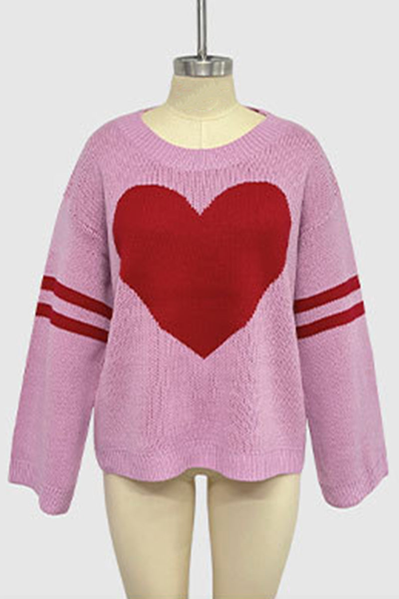 Heart Motif Oversized Sweater