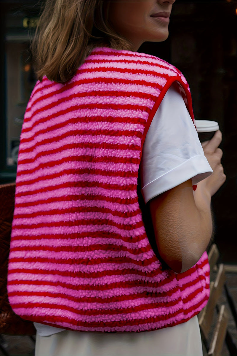 Striped Sleeveless Knit Vest