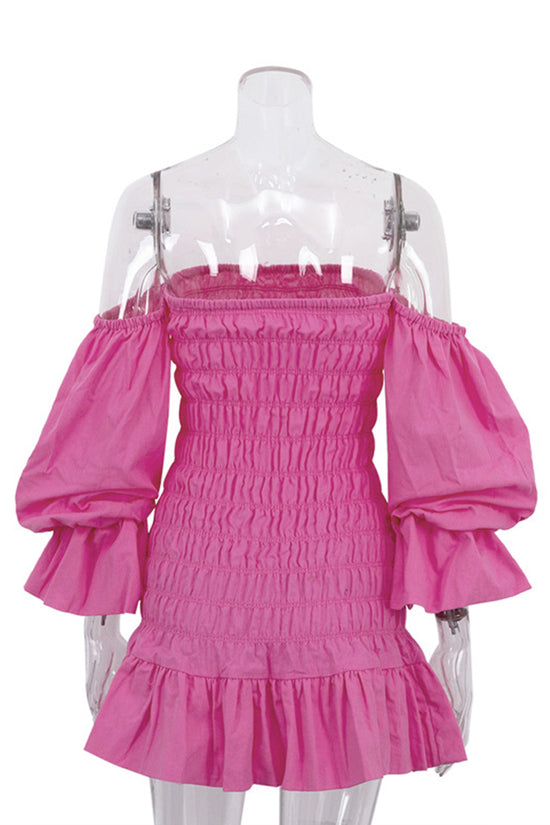 Off-Shoulder Ruffled Casual Dress