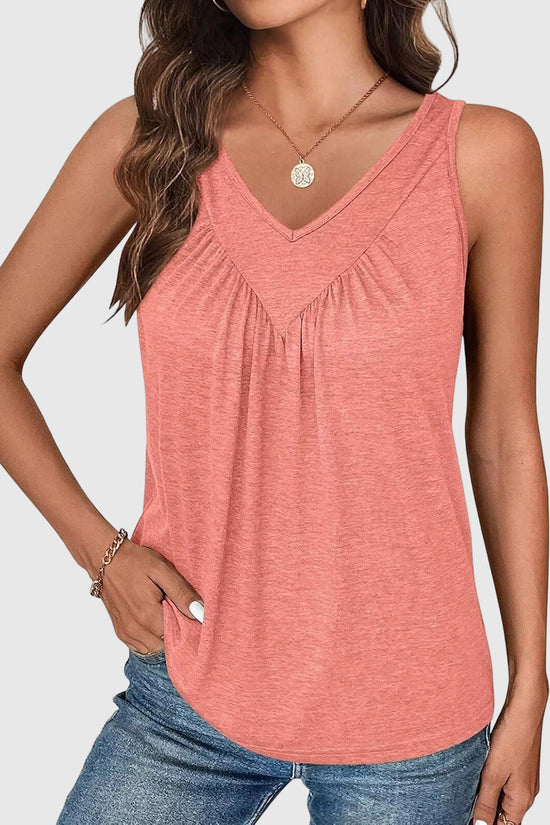 V-Neck Sleeveless Relaxed Fit Tank