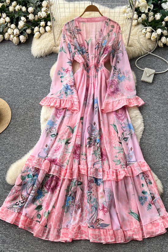 Floral Print Long Casual Dress