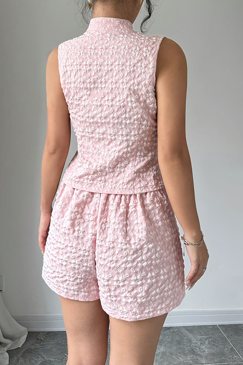 Textured Sleeveless Two-Piece Set
