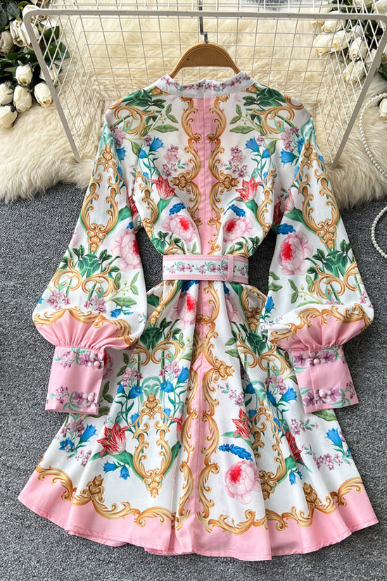 Floral Belted Casual Dress